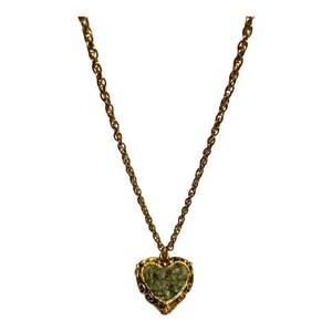 Vintage Heart Pendant Necklace, Gold Tone, Green Jade Chip, Ornate Scroll  Design 20 JB7 - Etsy