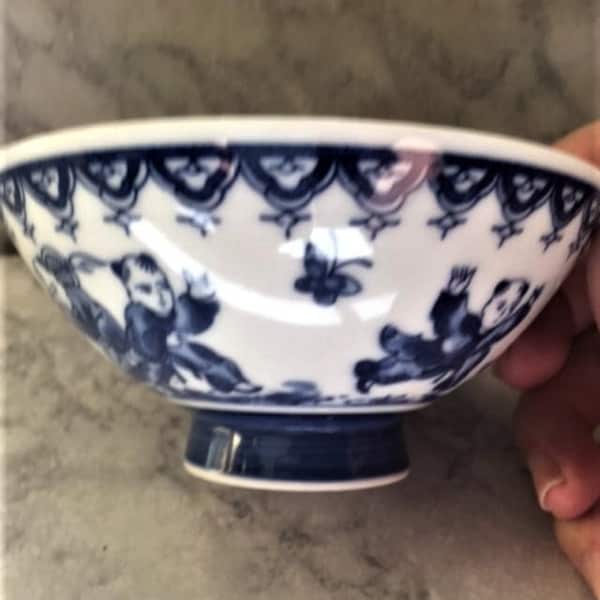 Rice Bowl Japanese Porcelain Rice Bowl Vintage Made in Japan Footed