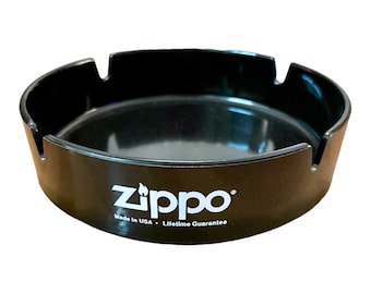 Zippo Ges-Line 371 Ashtray, Black, Tobacciana, Vintage Ashtray