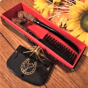 Vintage Tie Rack Wall Plaque, Shoe Brush and Shoehorn, Made in Japan, in Original Box, No. 5400