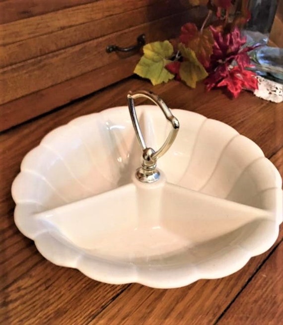 Dining & Serving Vintage 3 Section Nut Dish California Pottery 370