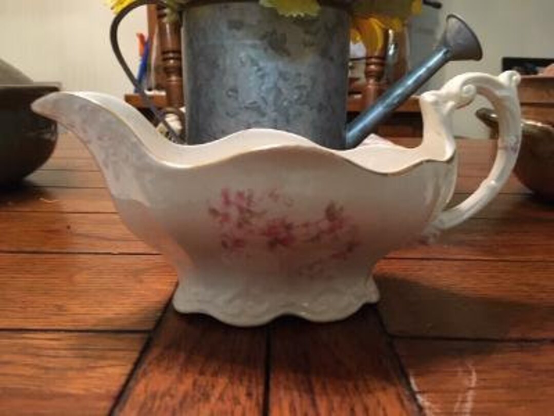 Gravy Boat John Maddock & Sons Royal Vitreous Pink Floral Etsy