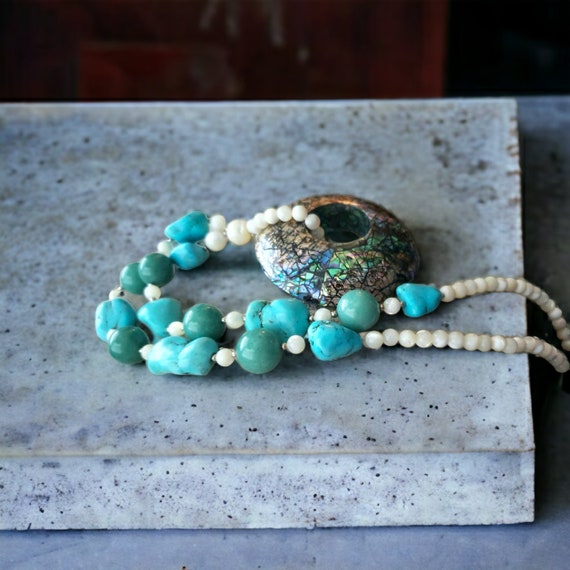 Necklace, Vintage BOHO Southwestern Necklace Abal… - image 2