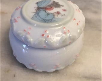 Precious Moment Trinket Box Jewelry Box A Wish for a Happy Holiday Vintage (BL4)