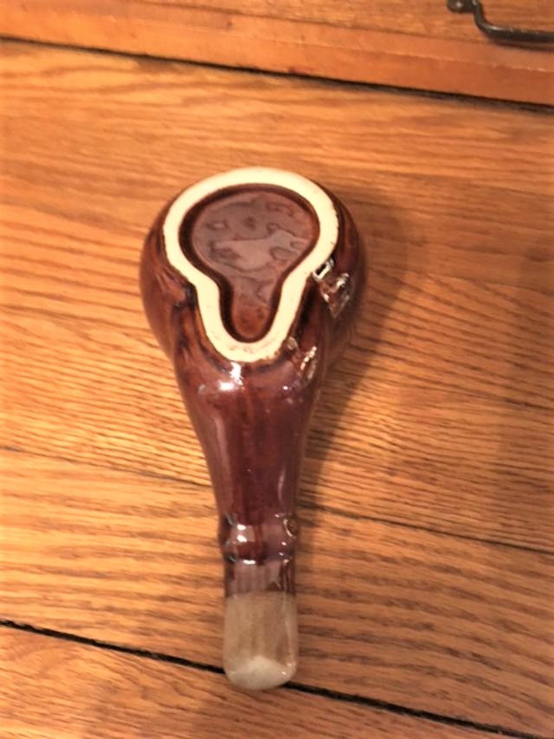 Tobacco Pipe Ceramic Ashtray Vintage With Brown Glaze Etsy