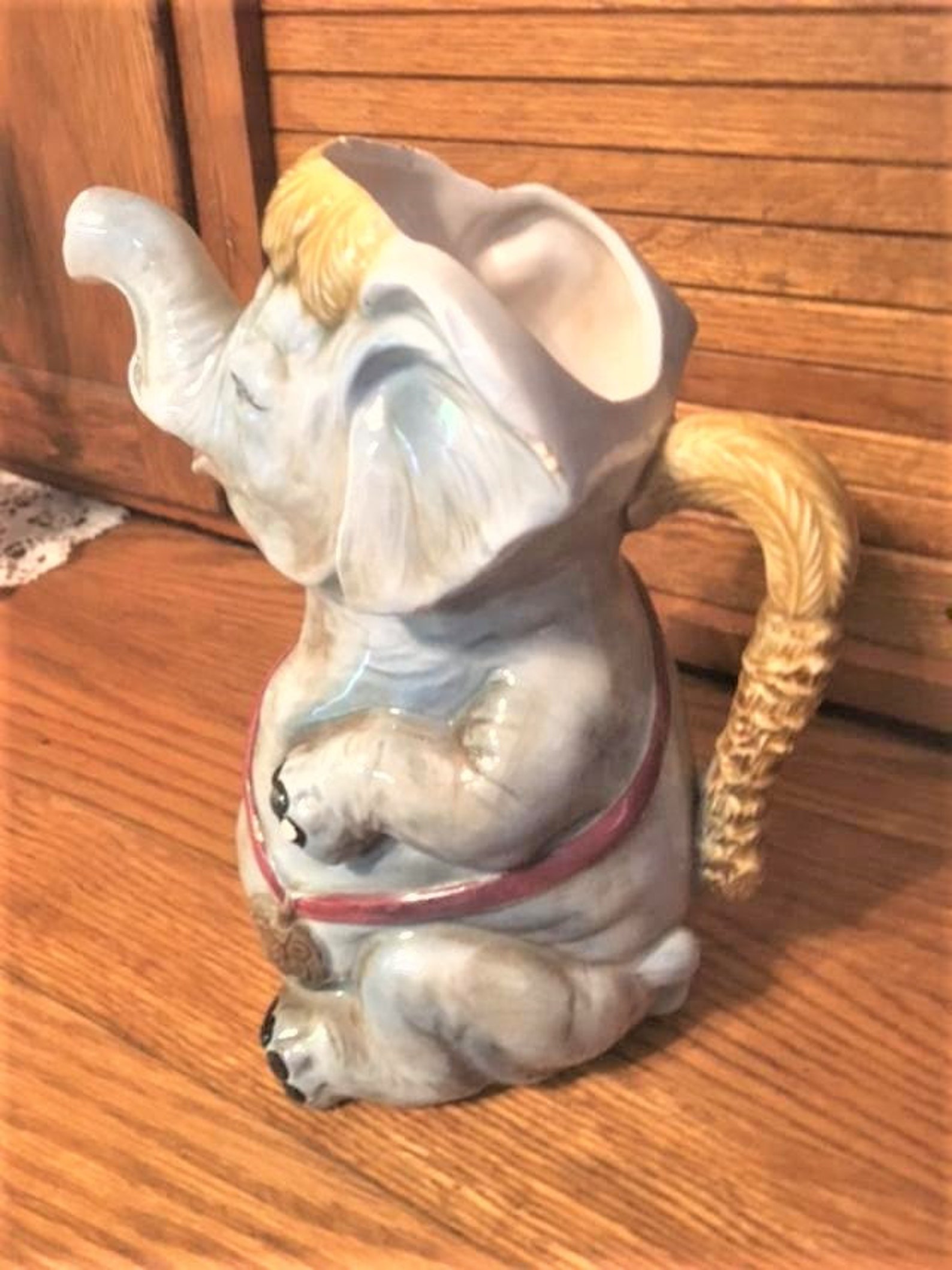 Vintage Ceramic Elephant Water Pitcher Made in Japan Etsy