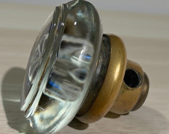 Vintage Glass and Brass Doorknob with Starburst Detail
