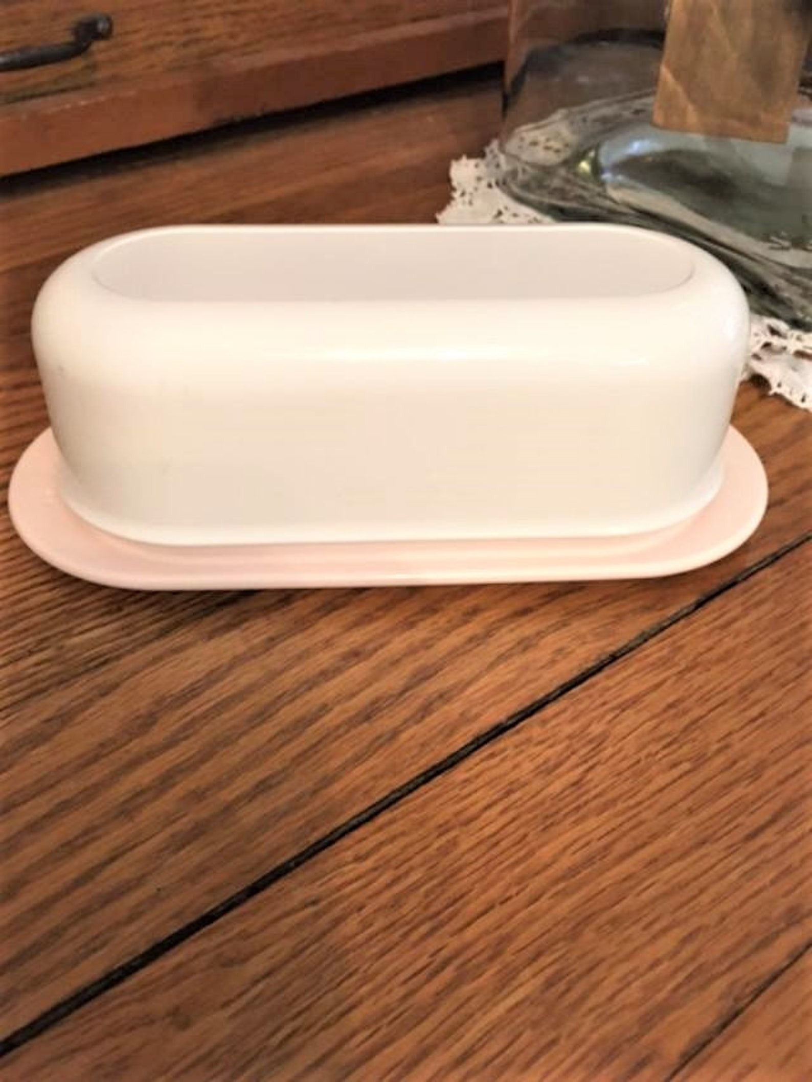 Vintage Tupperware Butter Dish Single Stick Ivory Lid with Etsy