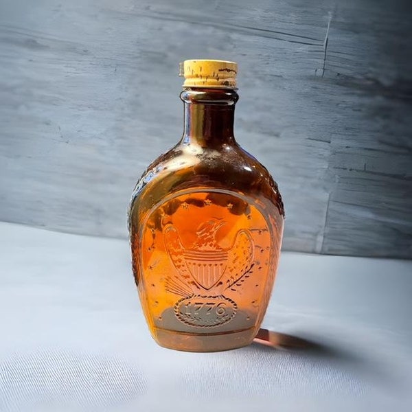 Log Cabin Syrup Glass Bottle Etsy