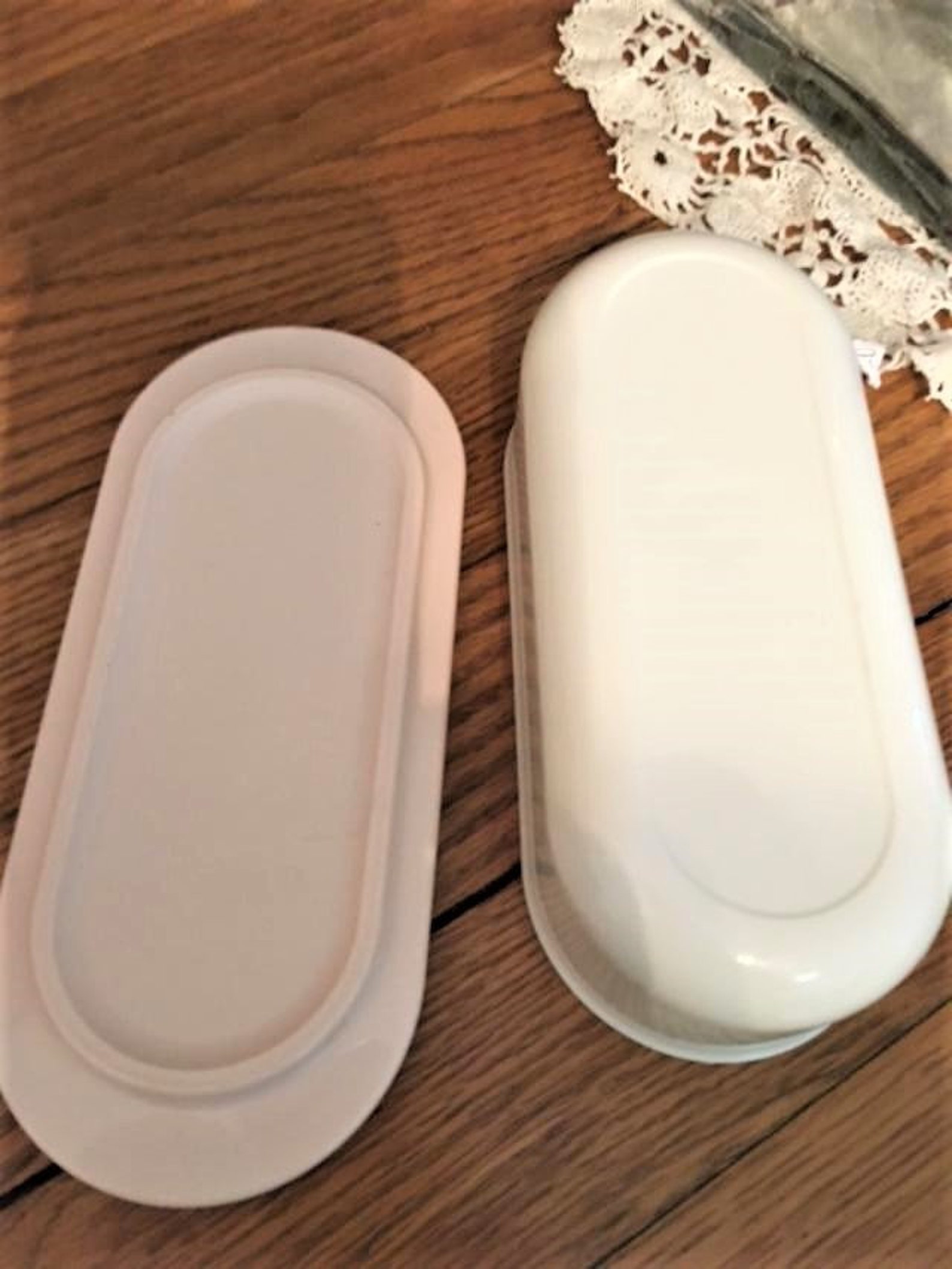 Vintage Tupperware Butter Dish Single Stick Ivory Lid with Etsy