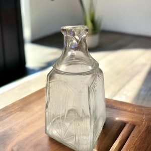 Vintage White House Brand Vinegar Cruet Bottle Clear Glass 1930&#39;s Square Base, Cottagecore, Grannycore, Countrycore, Vintage Decor