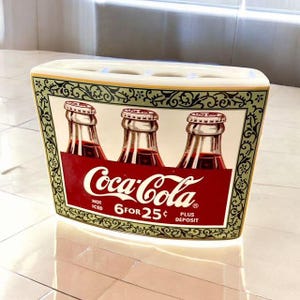 Vintage Coca-Cola Ceramic Toothbrush Holder, Retro Bathroom (J2)