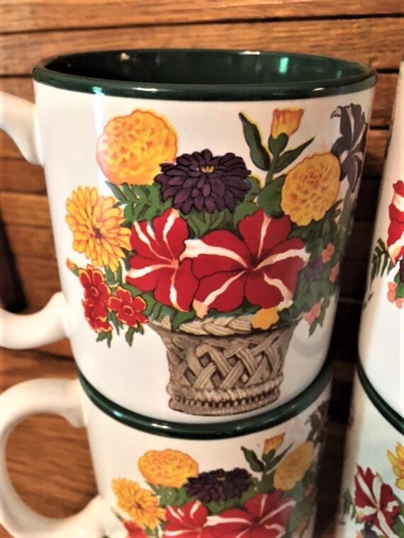 Collectibles Potpourri Designs Garden Classics Four Coffe Cups Mugs