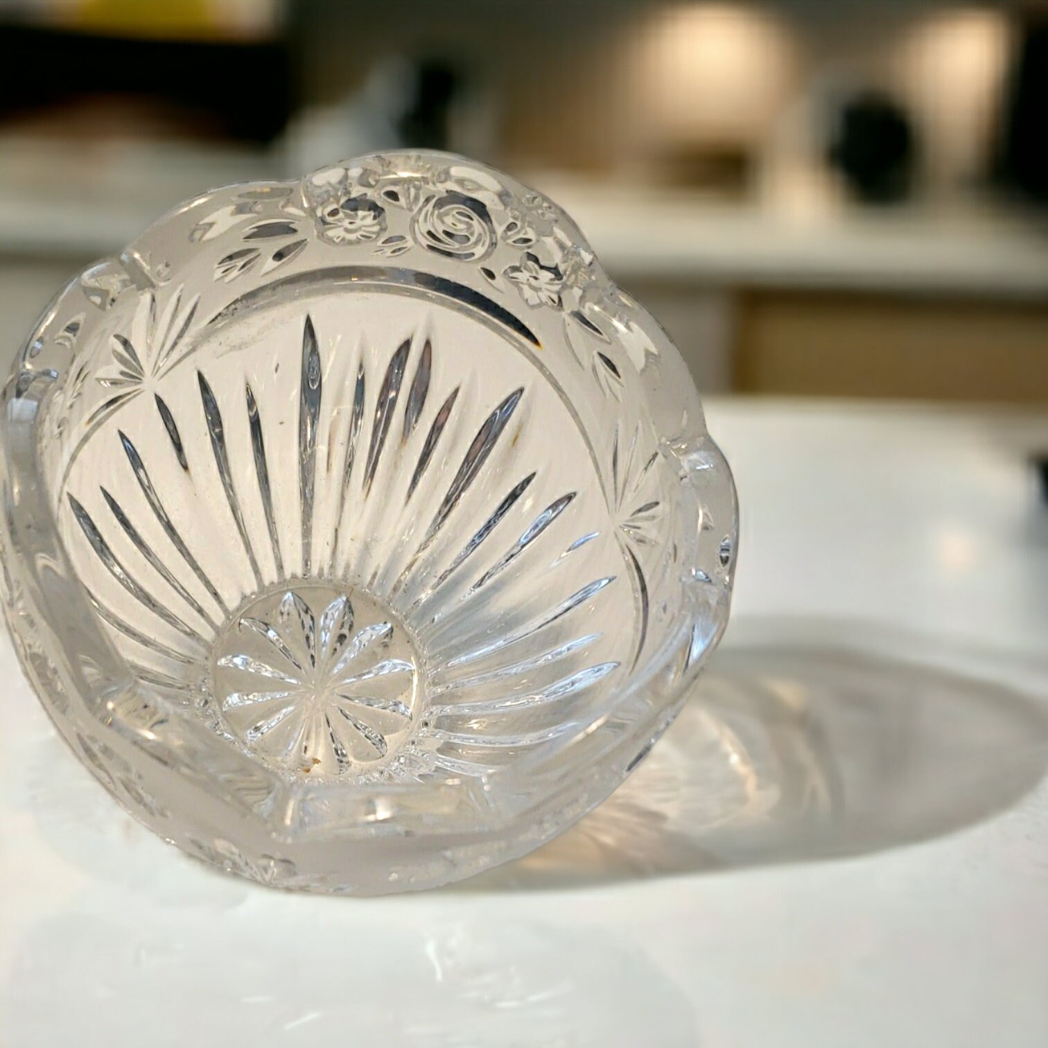 Vintage Oneida Lead Crystal Candy Dish Trinket Dish Scalloped Etsy
