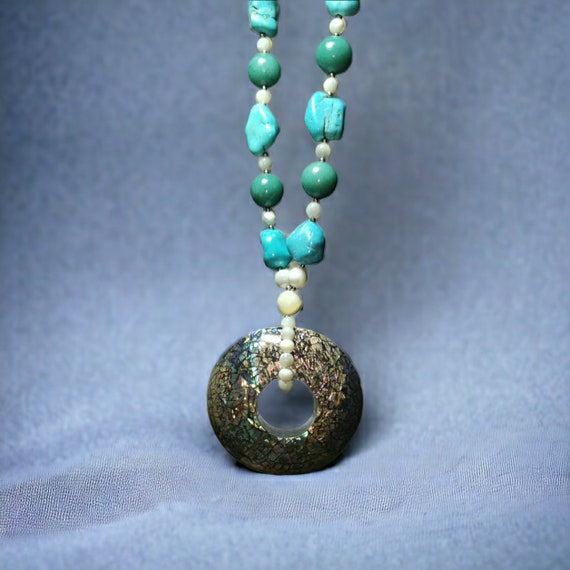 Necklace, Vintage BOHO Southwestern Necklace Abal… - image 7