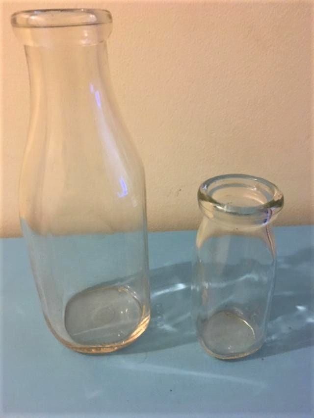 Small Clear Glass Pint Milk Bottle - K. Hall Studio