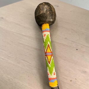 Vintage Handcrafted African Zula Style Beaded Knob-Kerri Ornamental African Art