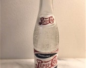 1940s Pepsi Cola Double Dot Bottle Vintage Collectible Glass