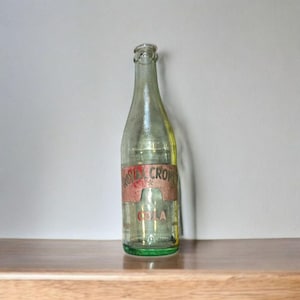 Vintage Royal Crown Cola Green Glass Bottle Marked Nehi Corporation, Collectible Glass (DB5)