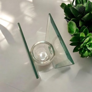Vintage Double Sided Beveled Glass Edge Votive Tea Light Candle Holder Floating Candle Holder (DB)