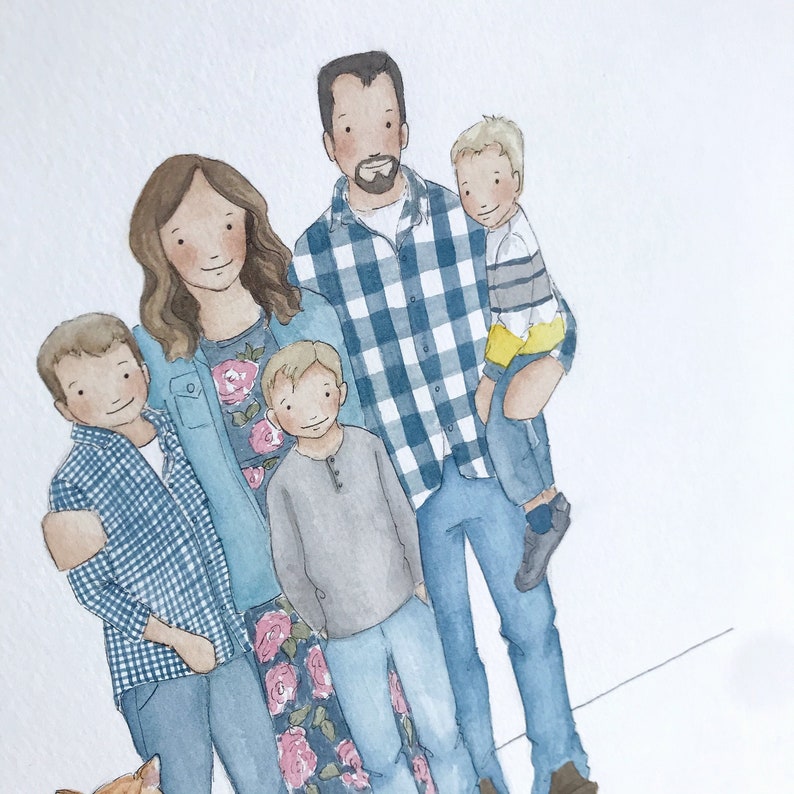 WATERCOLOR FAMILY ILLUSTRATION | Etsy