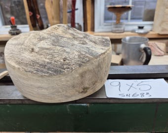 23 x 13 cm stockände flammande fläder svarvningsämne [sh683]
