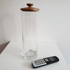 tall  lead crystal  lidded vase