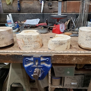 Wood Turning Blank Assortment .4 pcs ready to mount on your chuck