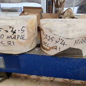 Blanks torneados em madeira de bordo salpicado