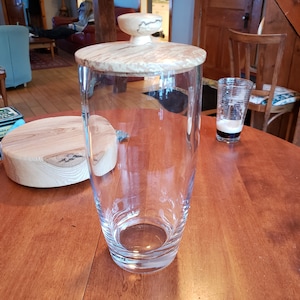 tall heavy crystal lidded vase