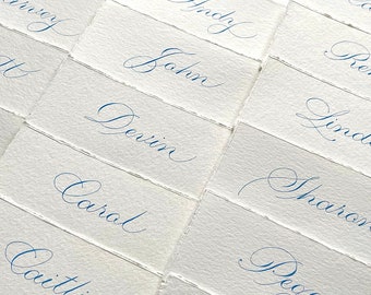 Place Cards - Deckle Edge Place Cards - Wedding Place Cards - Name Cards - Calligraphy Place Cards - Custom Calligraphy - Baby Shower Names