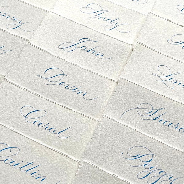 Place Cards - Deckle Edge Place Cards - Wedding Place Cards - Name Cards - Calligraphy Place Cards - Custom Calligraphy - Baby Shower Names