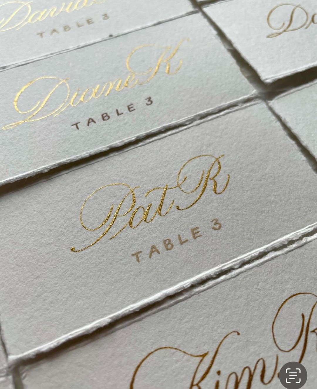 Place Cards With Table Number - Ivory Place Cards - Calligraphy Place ...
