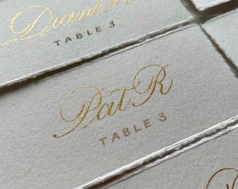Place Cards with Table Number - Ivory Place Cards - Calligraphy Place Cards - Wedding Bridal Shower Baby Shower - Handwritten Place Cards