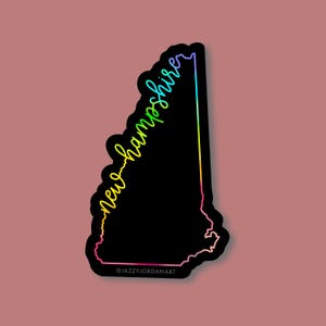 New Hampshire Holographic Mini Stickers