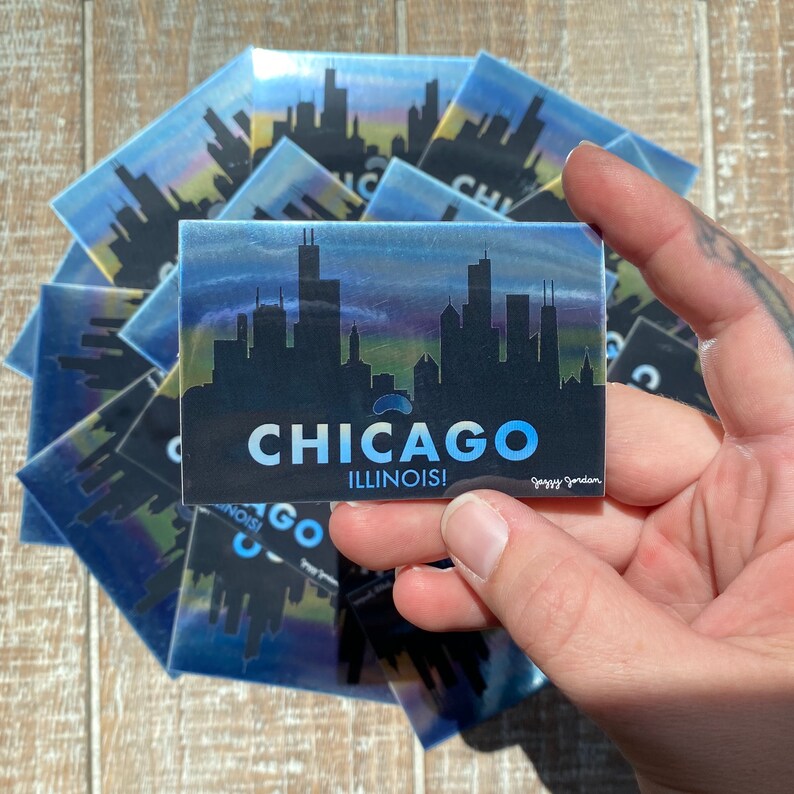 Chicago Window Sticker Chicago Skyline Sticker - Etsy