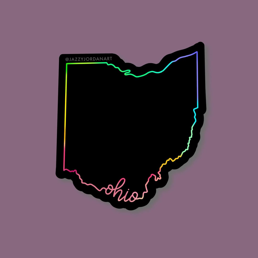 Script Ohio Computer Sticker Ohio Holographic Mini Stickers - Etsy