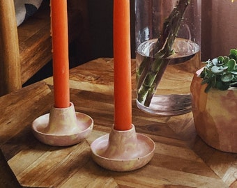 Vela - Kuzas Home | set of two concrete candlestick holders