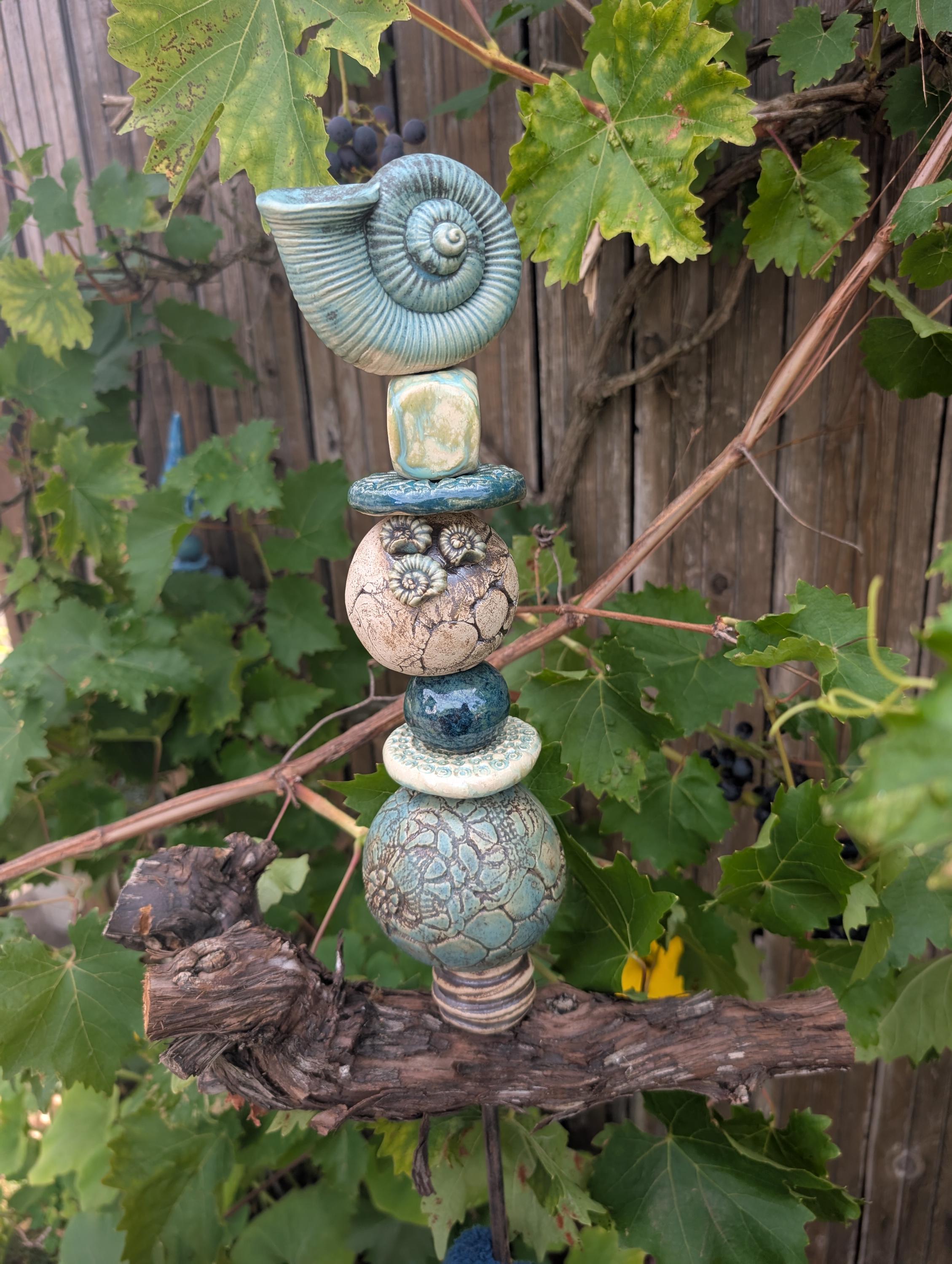 Gartenstecker Steele aus Ton Keramik Handarbeit Unikat