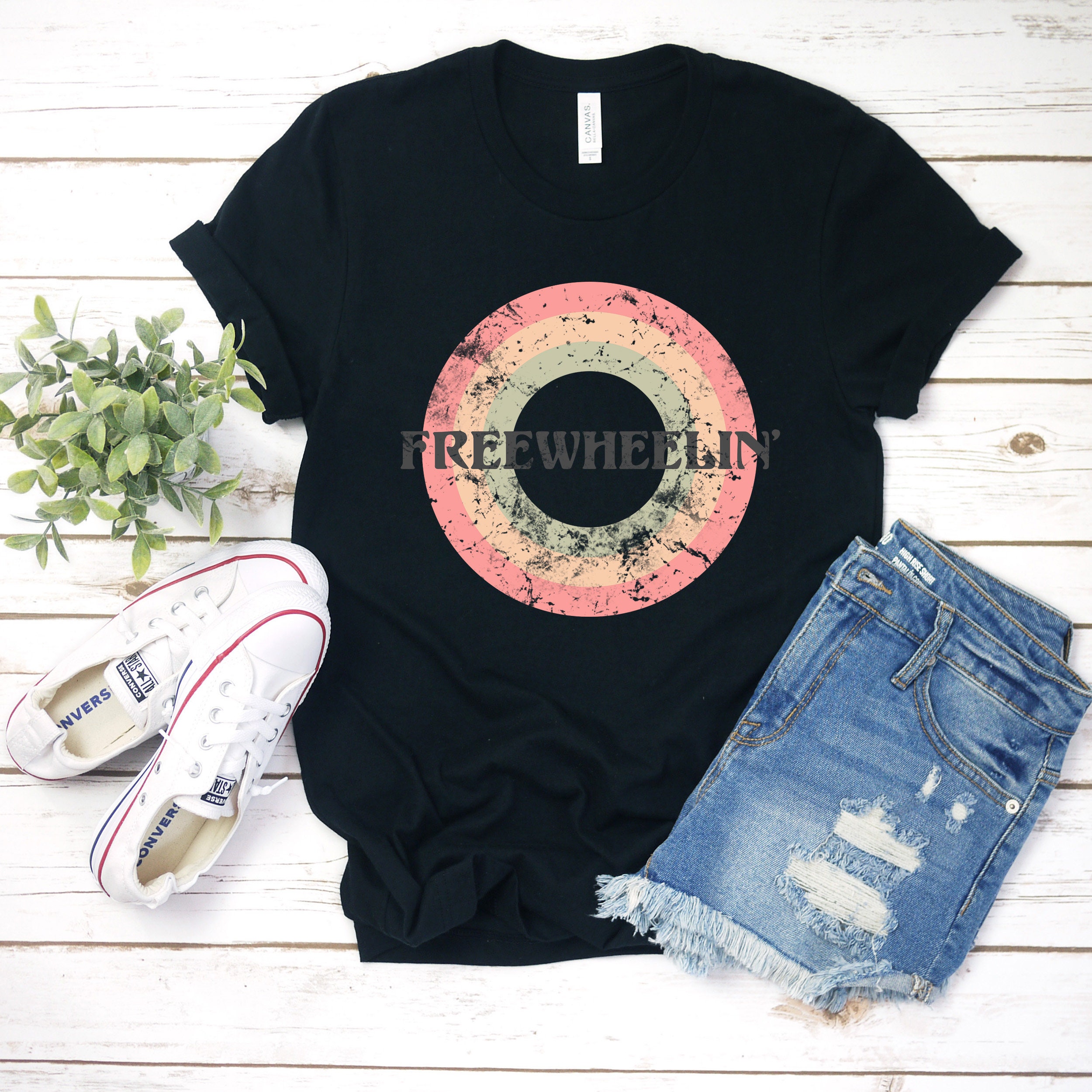 Vintage 70s Tee Freewheelin Retro Good Times Vintage Etsy