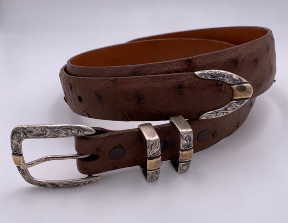 silver ostrich belts
