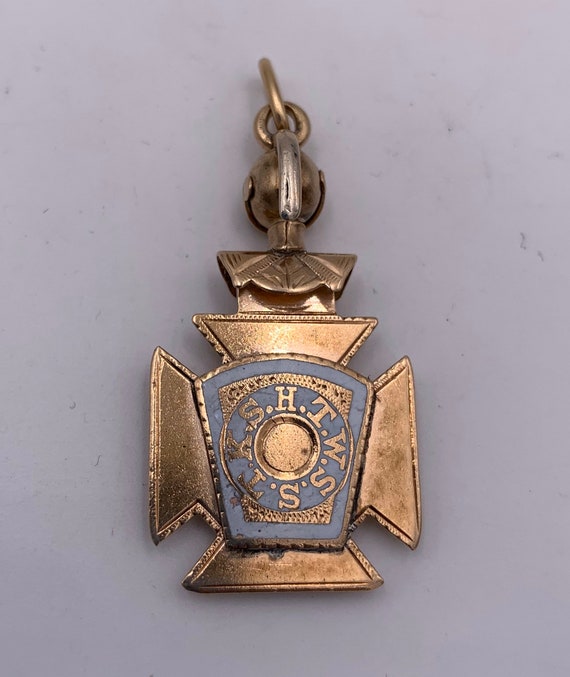 Antique 14k Yellow Gold And Enamel Scottish Rite … - image 4