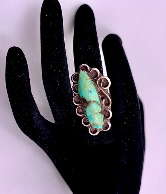 Gorgeous! Vintage Navajo Sterling Silver And Turq… - image 1