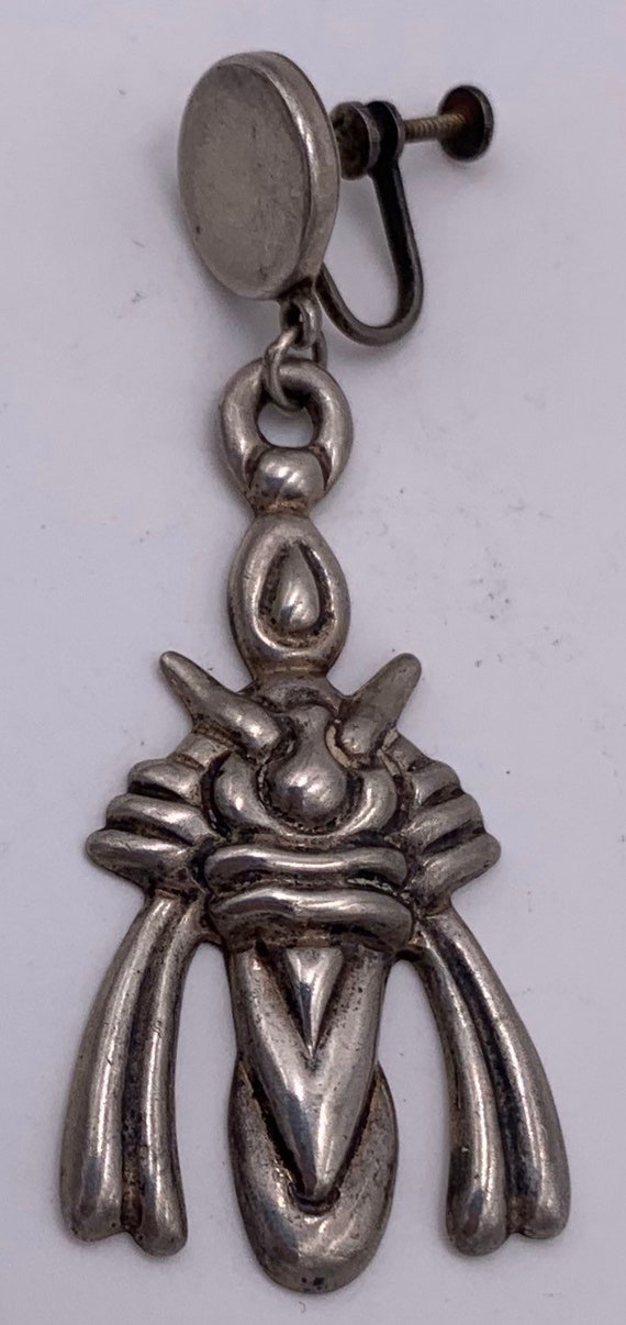 Boutons De Manchette Vintage Sterling Silver - Design Glyphe - Fabriqués Au Mexique - Occasion
