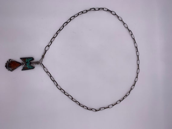 Vintage Navajo Sterling Silver, Turquoise And Cor… - image 6