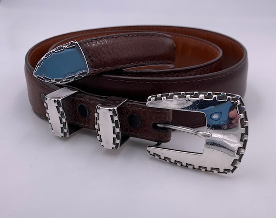 Sterling Silver Ranger Buckle Set, Santa Fe Leather Company Belts
