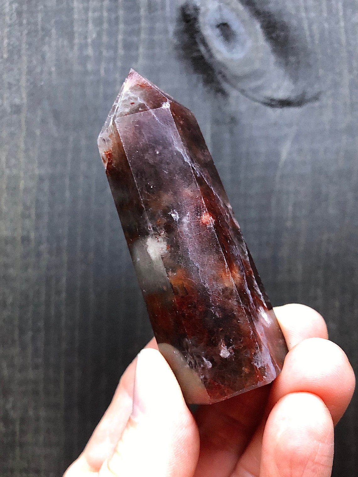 Red Fire Quartz Crystal Polished Tower Etsy