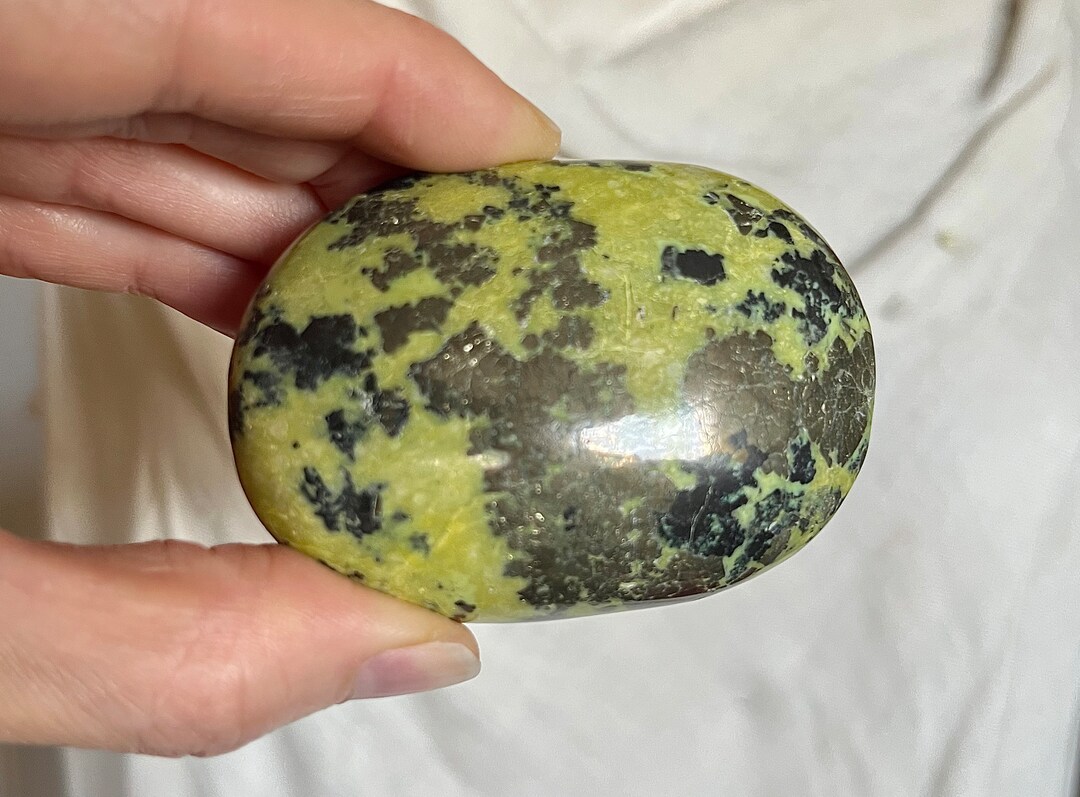 Serpentine & Pyrite Palm Stone Etsy
