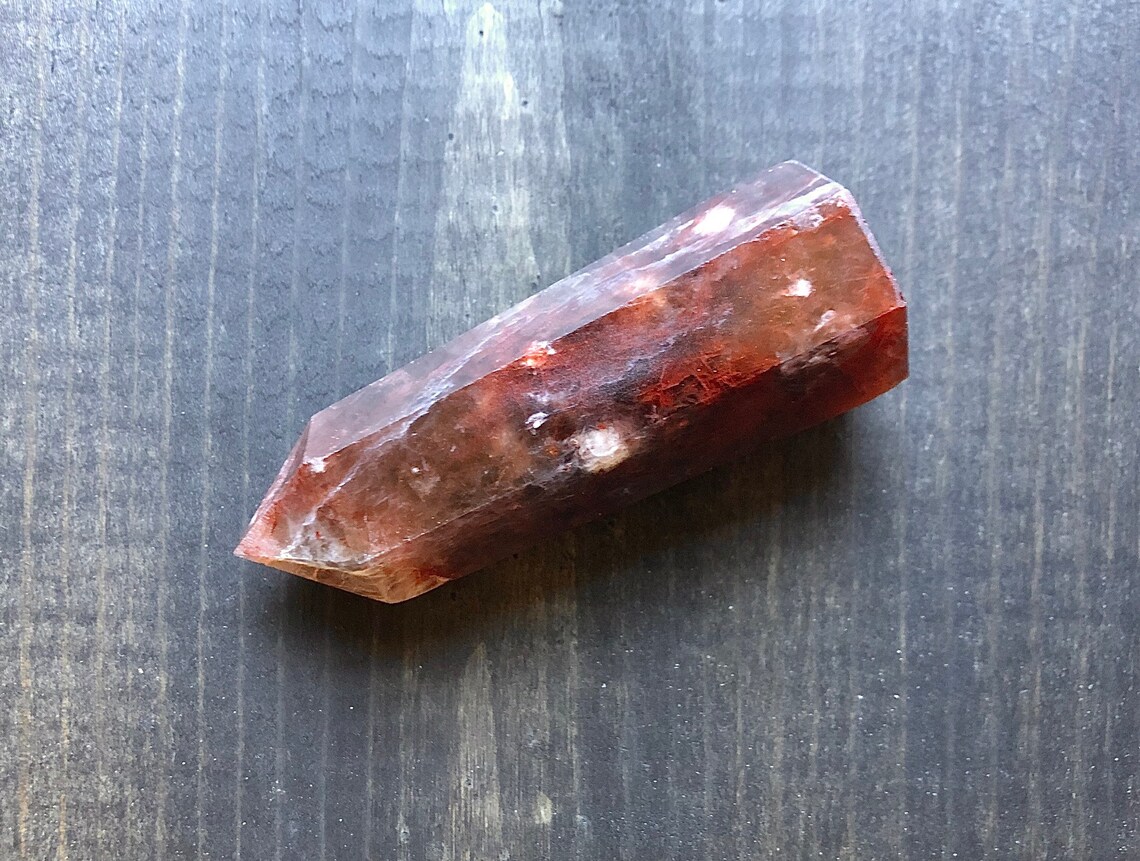 Red Fire Quartz Crystal Polished Tower Etsy