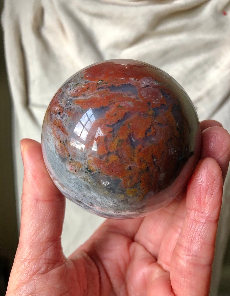 Jumbo Size Polished Ocean Jasper Sphere
